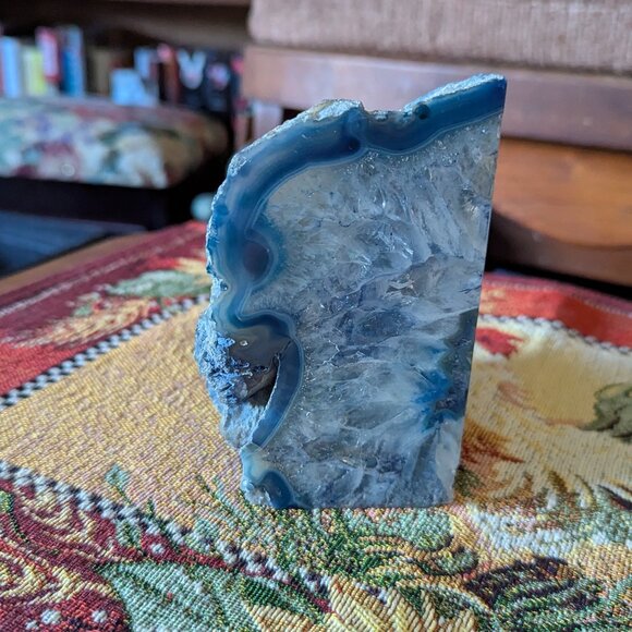 Large Blue Geode Bookend - Picture 1 of 4